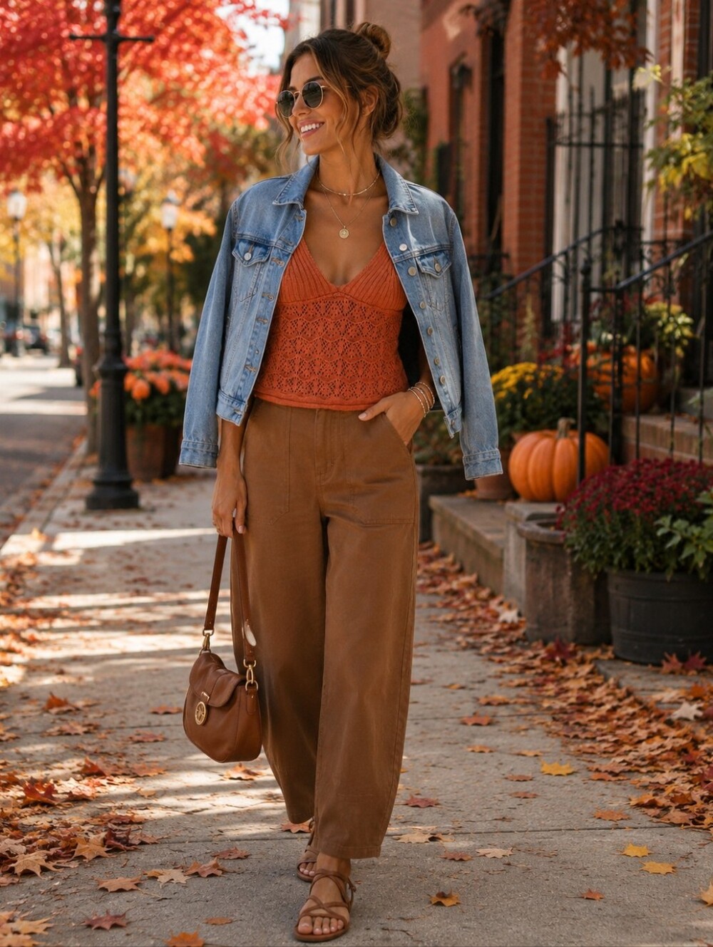Forever 21 Brick Orange Crochet Knit Bralette